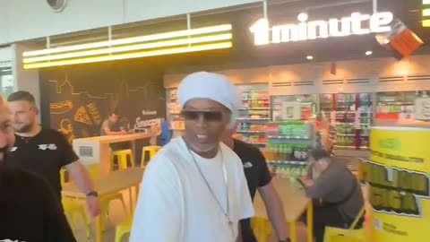 Ronaldinho has just landed in Poland for the first time in history