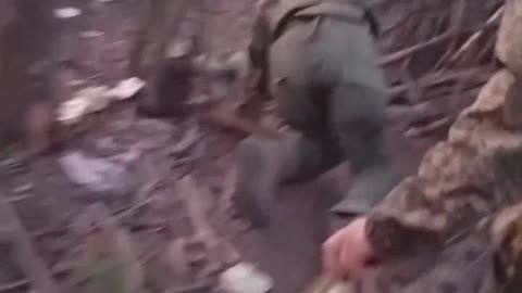 Wounded Russian Soldier Still Going