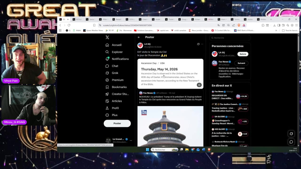 Great Awakening Québec Podcast 17 Mai 2026 14h