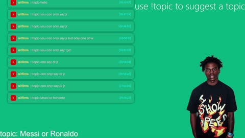 ai ishowsped (use !topic in chat to suggest a topic)