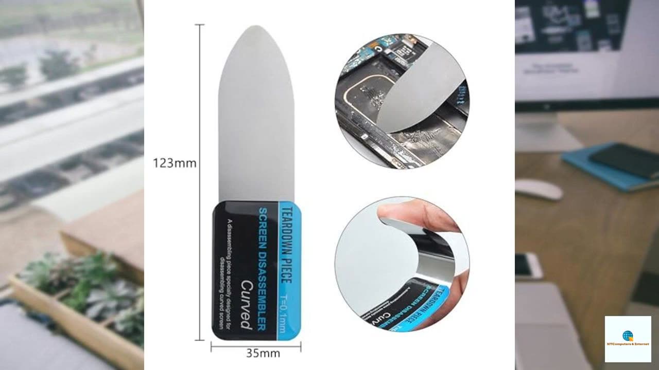 0.1mm Ultra Thin Flexible Metal Spudger Curved Screen Pry Opening Tool for Mobile Phone La