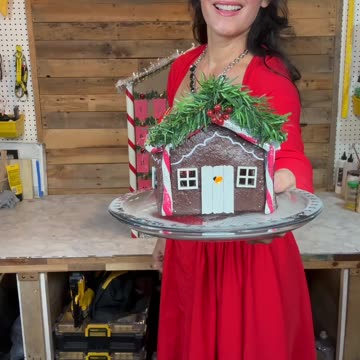 A DIRT Gingerbread house? Only in my Christmas Countdown of NATURE Crafts Day 11. 😂 #diy #decor