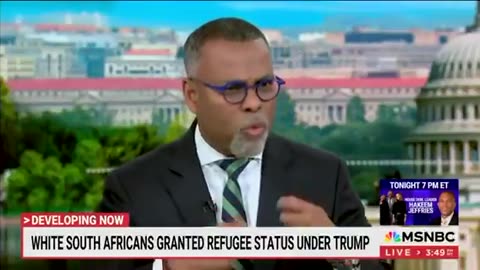 MSNBC has a five-minute struggle session after President Trump granted white South Africans asylum