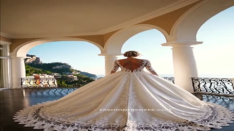 princess bridal dress with royal train longer than your venue aisle 👑 #WeddingGown