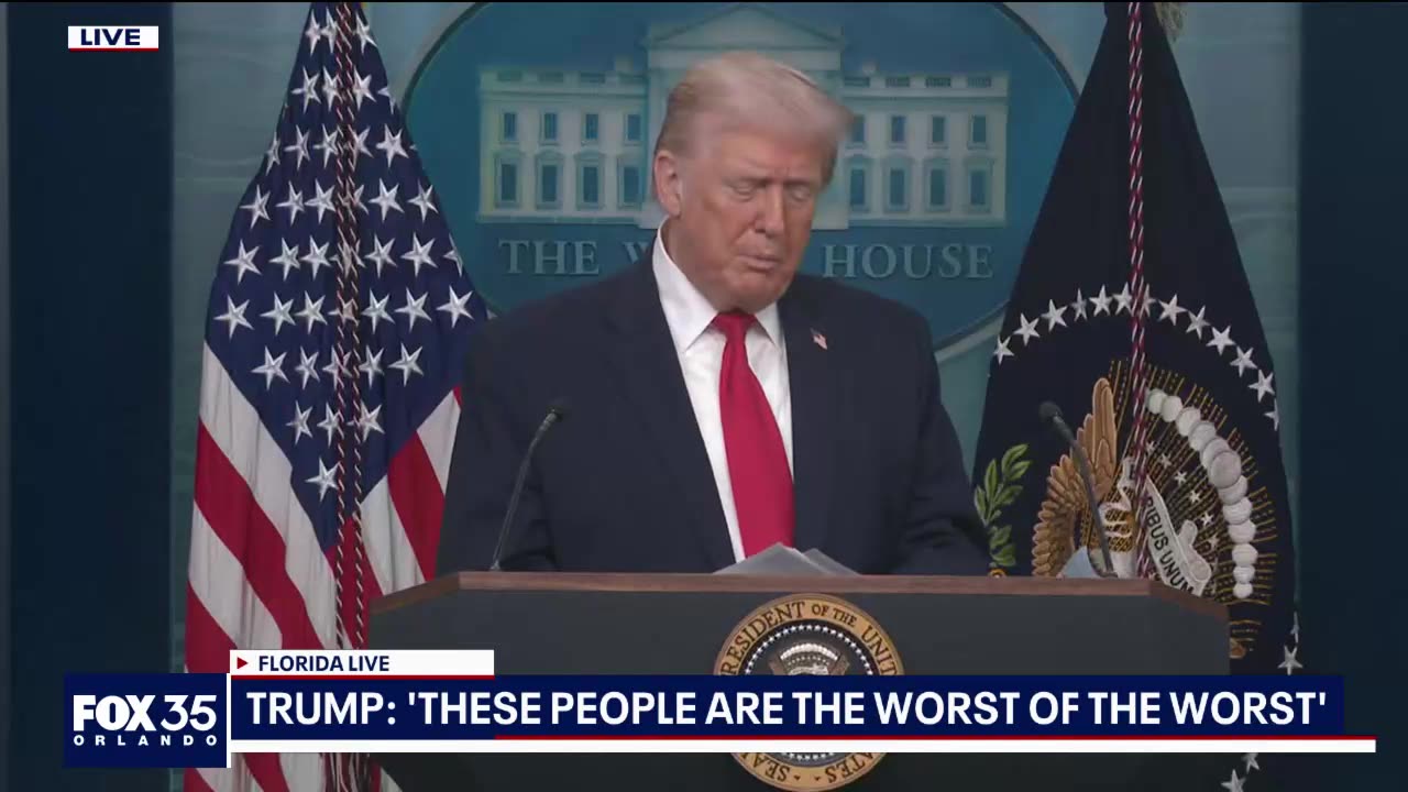 'You're not getting bored?' Trump rambles as he displays pics of Minnesota immigrants