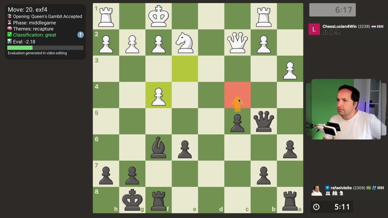Crazy Game on the Queen's Gambit Accepted!