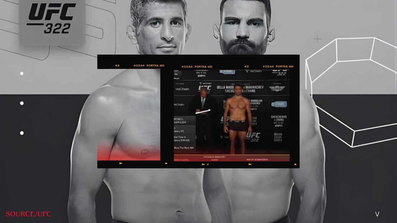 Beneil Dariush weighs in 1.2 pounds over the lightweight limit for UFC 322 #beneildariush #ufc322