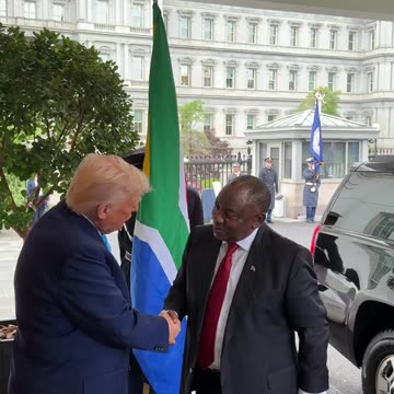 President Trump welcomes the white genocidal South African President to the White House
