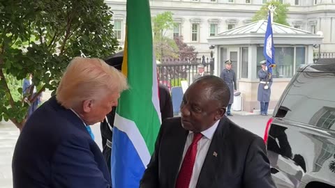 President Trump welcomes the white genocidal South African President to the White House