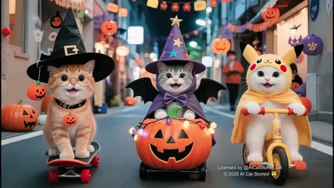 Tiger-Hat Kitten & Silver Gradient Kitten’s Unforgettable Halloween Night
