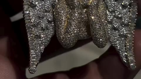 10K Gold & Natural Diamond Angel 1017 Pendant
