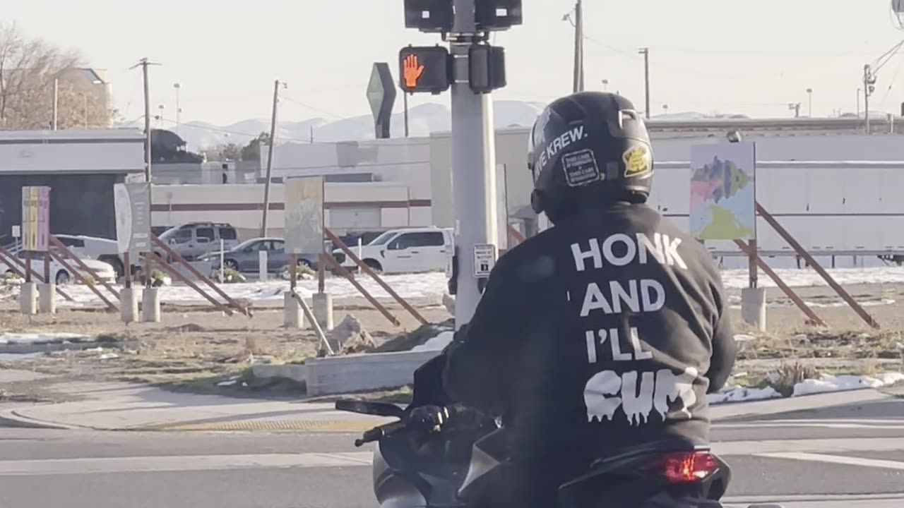 Honking At Motorcyclist's Explicit Hoodie