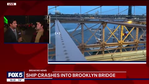 Ship crashes into Brooklyn Bridge, masts collapse, multiple injured