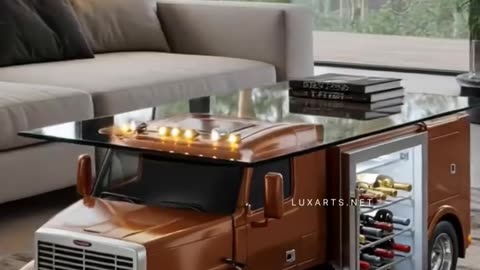 Need these Semi-truck Shape Coffee Tables in my life ! 🚛