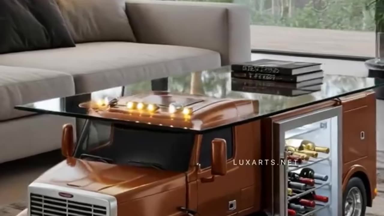 Need these Semi-truck Shape Coffee Tables in my life ! 🚛