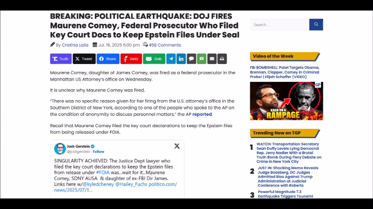 DOJ FIRES Maurene Comey