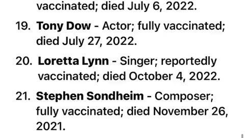 Famous people who took at least 1 covid vaccine and are now DEAD