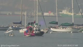 Uncut: Sunk boat in San Diego Bay