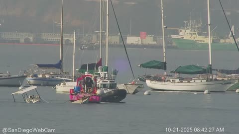 Uncut: Sunk boat in San Diego Bay