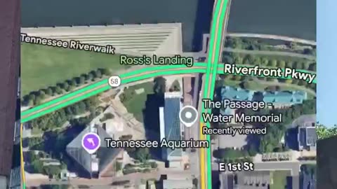 The Waterfall Stairs at the Tennessee Aquarium are part of The Passage a memorial marking the Trail of Tears