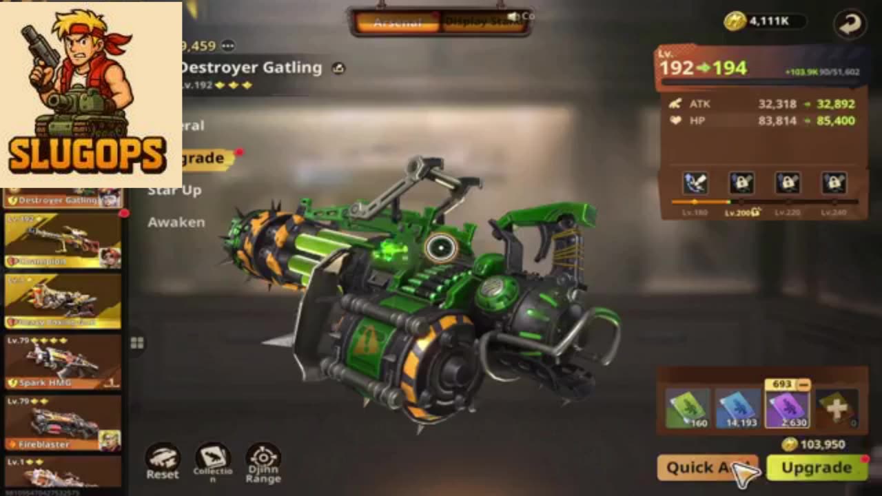 Upgrading Equipment in Metal Slug Awakening