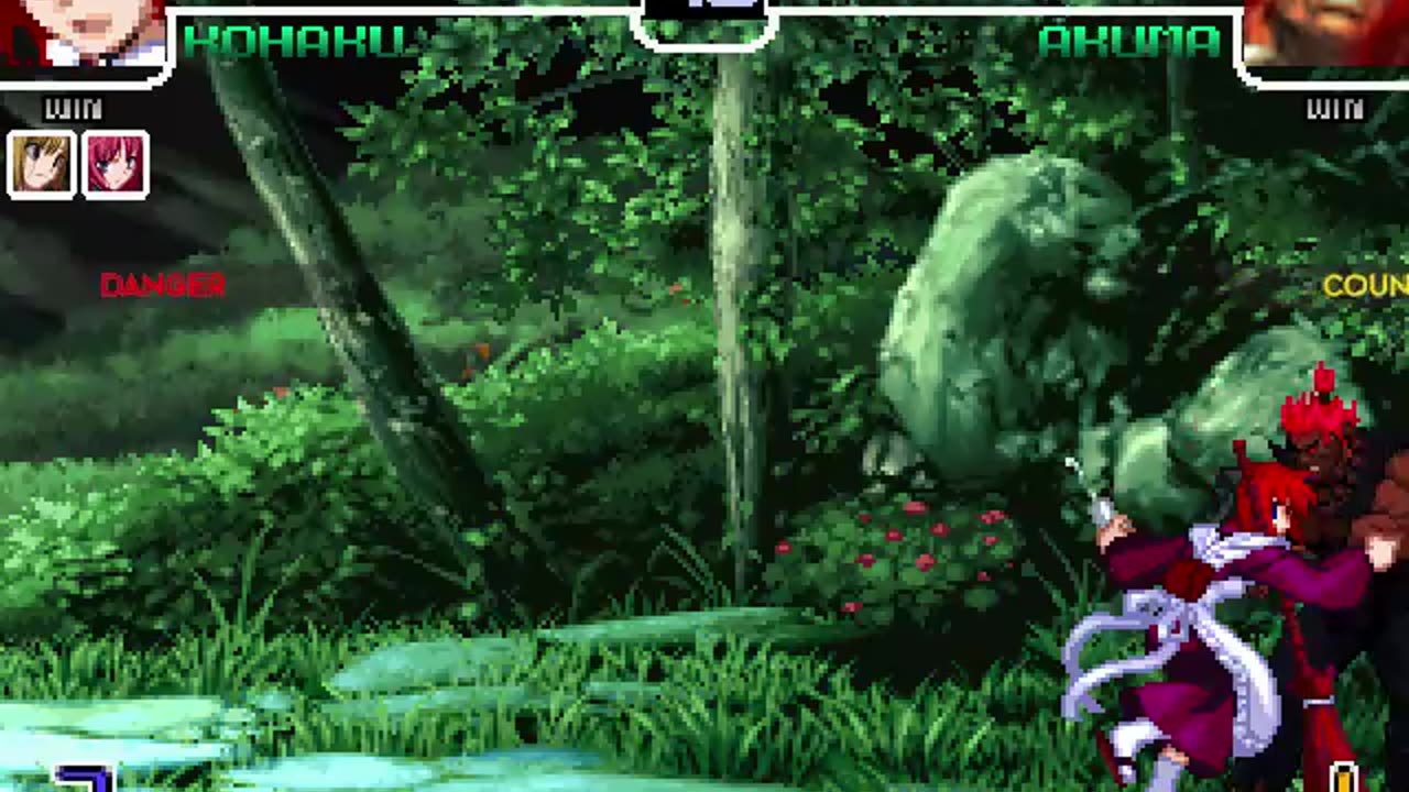 Hisui, Kohaku, and Mech Hisui (Me) vs Akuma