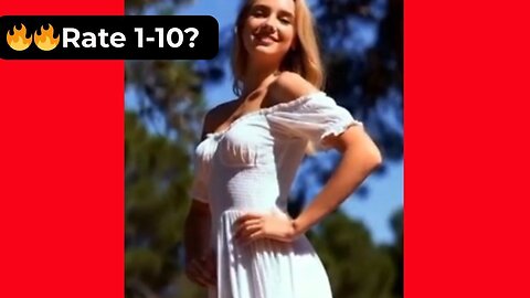 🔥 Rate Her Body in This White Summer Dress 1-10? 😍 Supermodel 4K