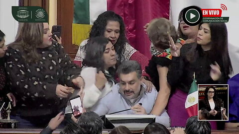 Chaotic scene unfolds as fight breaks out during heated Congress floor debate in Mexico City