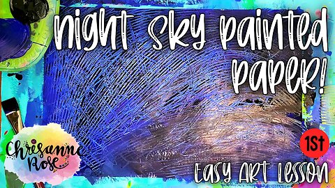 Blue Painted Paper for a Night Sky! Papa Please Get the Moon for Me Collage Part 1 - Easy Art Lesson