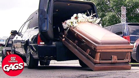 Casket Falls Out Of The Car 🚘 Just For Laughs Gags 