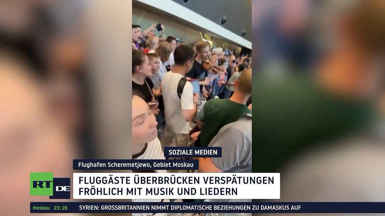 Drohnenangriffe auf Moskau: Flüge gestrichen – Passagiere trotzen Wartezeit mit Musik