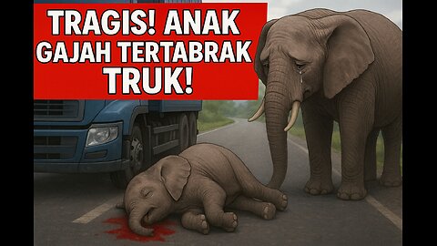 Viral: Baby elephant hit by truck and dies in Malaysia, mother sad and faithfully waiting for help.