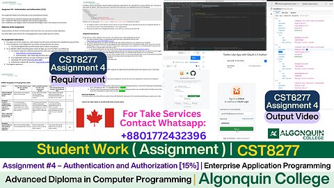 Client Work(Assignment )|CST8277 Assignment 4 Final OAuth 2.0 Integration | Java App|Algonquin