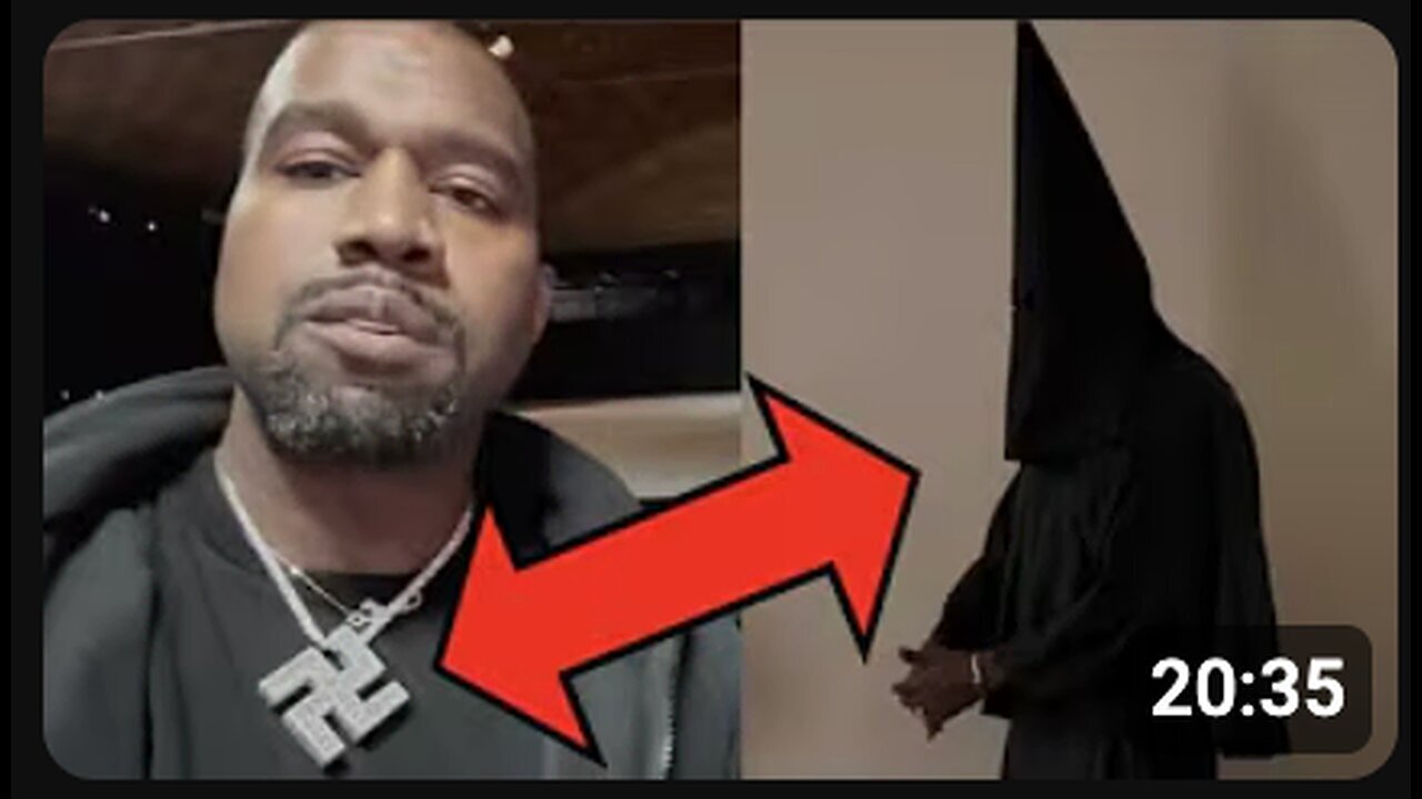 "Kanye West Wears Controversial Black Outfit, Allegedly for Freemason Handlers"