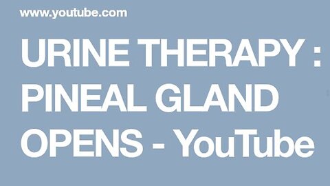 URINE IS SACRED BECAUSE IT ALLOWS THE WALK-INS TO DEFILE THE SOUL DURING ASTRAL TRAVEL