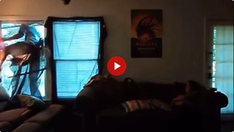 Don't do drugs or you may jump out a closed window like this dude.