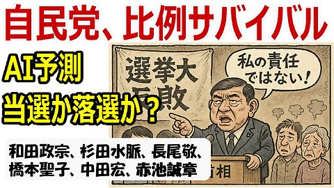 【AI予測】自民党比例崩壊で生き残るのは誰か？ 2025参院選 当落ライン #2025衆院選 #自民党比例 #ai予測