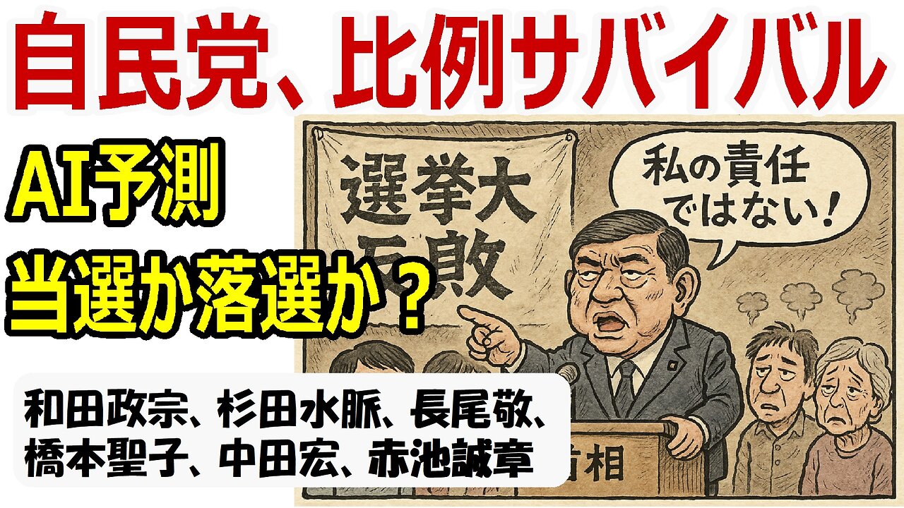 【AI予測】自民党比例崩壊で生き残るのは誰か？ 2025参院選 当落ライン #2025衆院選 #自民党比例 #ai予測