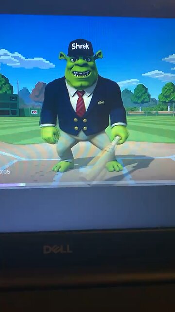 Shrink playing baseball in Minecraft