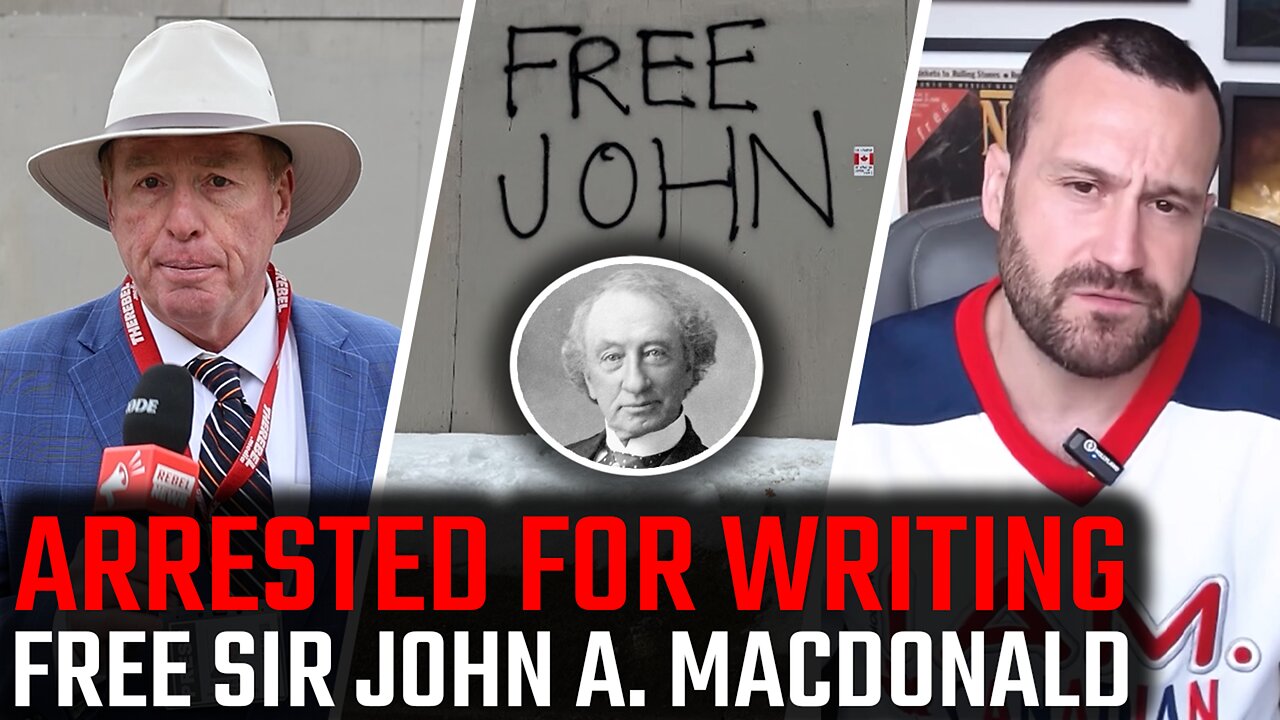 Man arrested after spray-painting 'Free John' outside enclosed statue of Canada's first PM