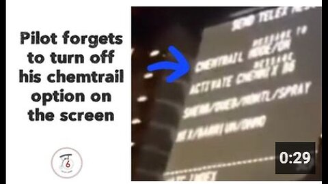 "Pilot Neglects to Deactivate Chemtrail Option on Screen"