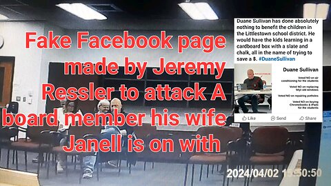 Jeremy Ressler makes fake Facebook page to attack a board member that his wife Janell is on with 😲