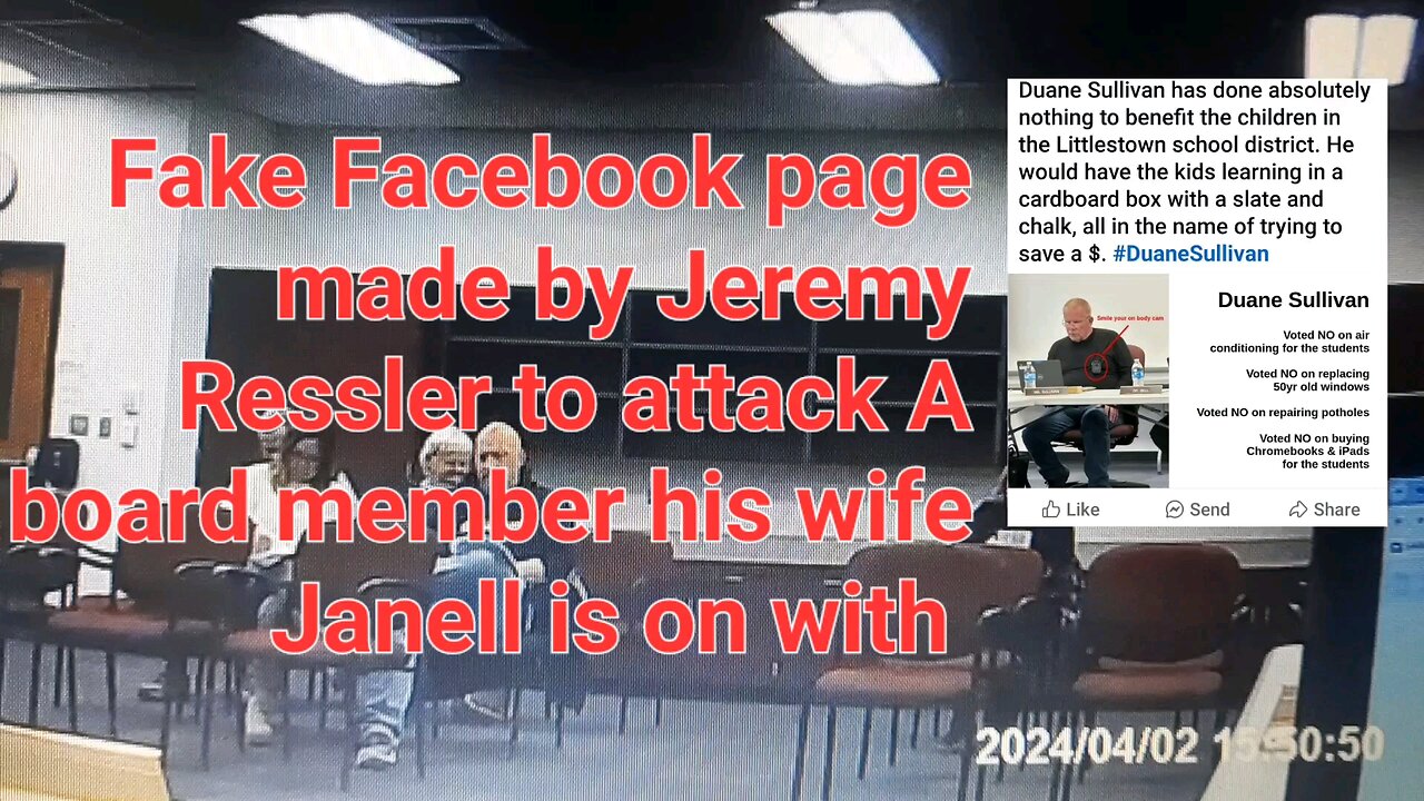 Jeremy Ressler makes fake Facebook page to attack a board member that his wife Janell is on with 😲