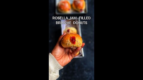 Baked Rosella Jam-filled Brioche Donuts | Kitchenstagram