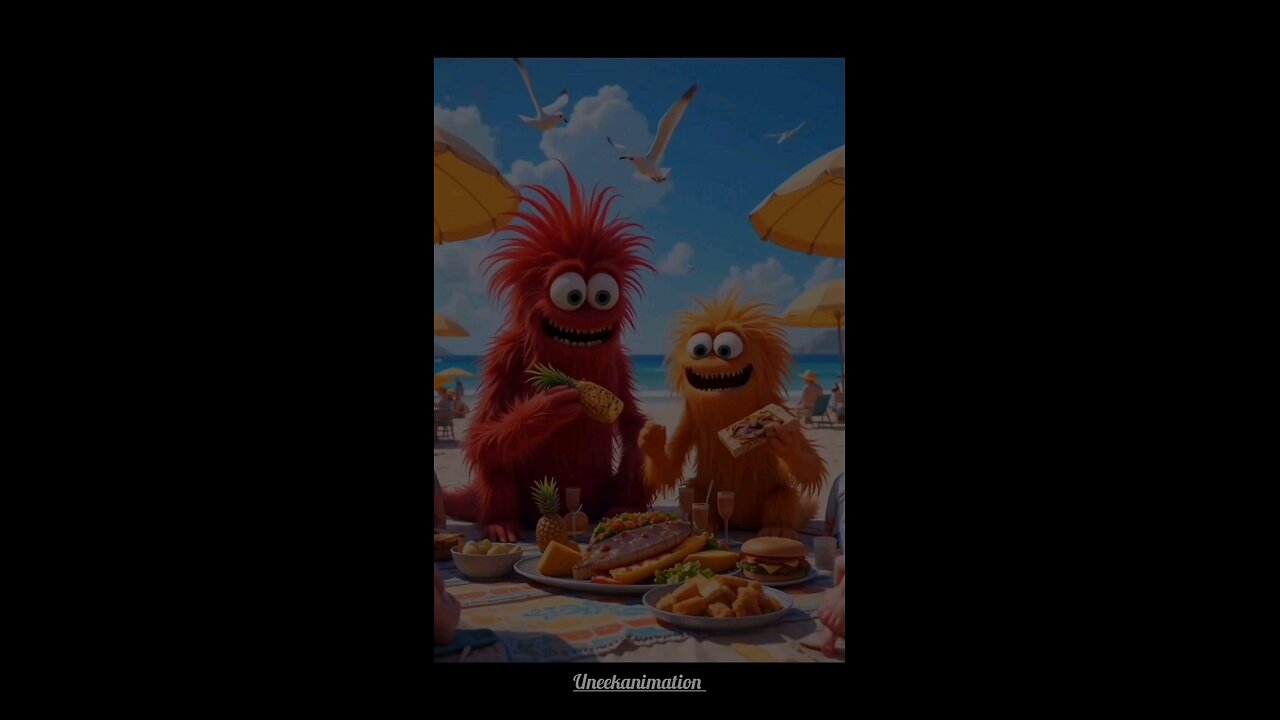 2 monsters enjoying their time on the beach ⛱️