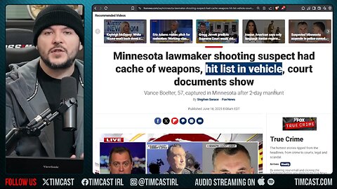 Minnesota Suspected ASSASSIN Who SHOT Democrats ARRESTED, Had HIT LIST And Weapons Cache