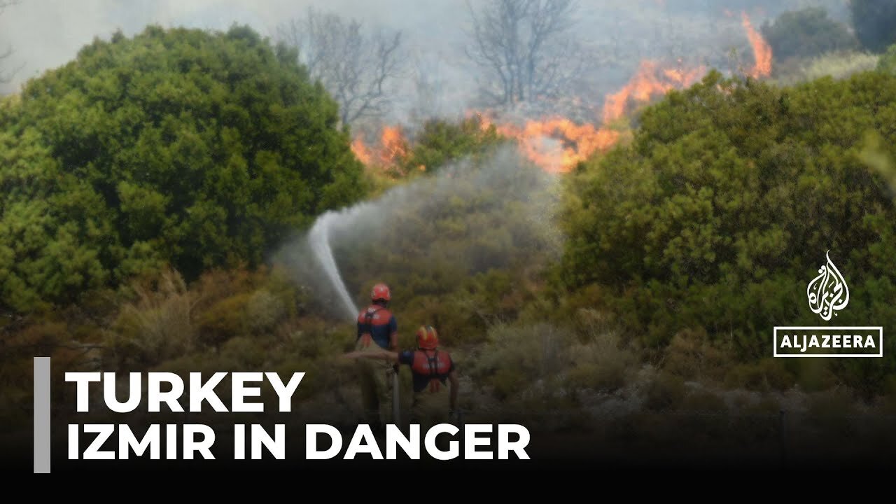 Turkiye wildfires: At least two dead as fires burn for eighth day