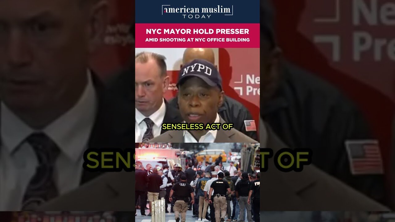 NYC Mayor hold presser amid shooting at NYC office building.