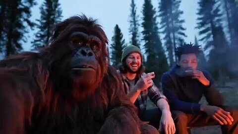 Bigfoot chillin' in the woods