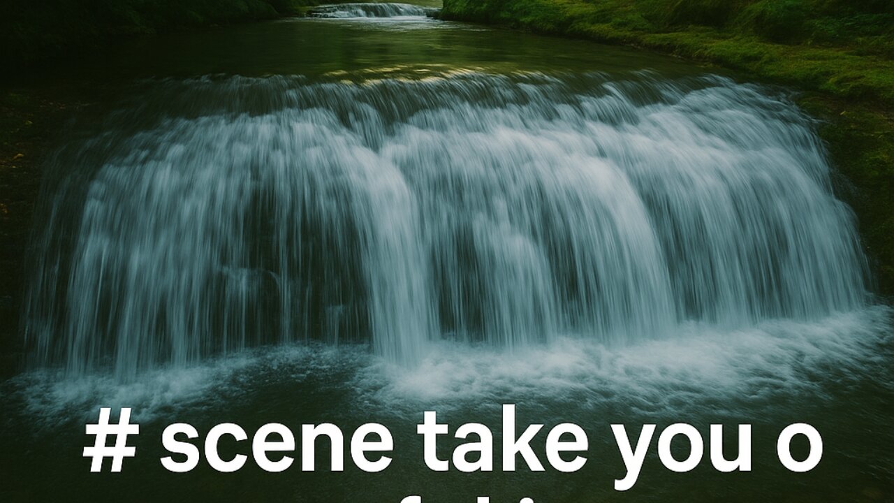 scene take you on a peaceful journey. Flowing water, natural light, and